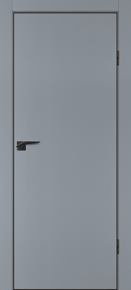 Межкомнатная дверь P-1 кромка ABS черная c 4-х ст. Серый матовый