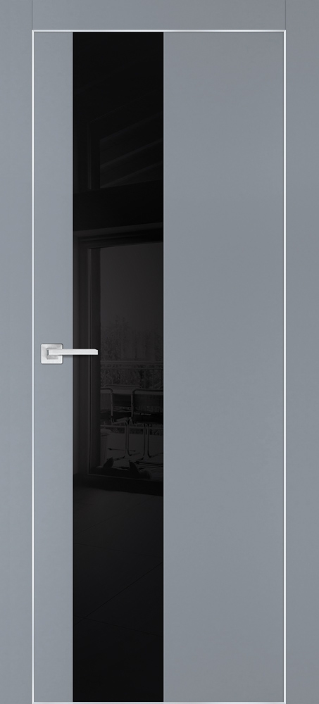 Межкомнатная дверь PX-6  AL кромка с 4-х ст. Серый матовый